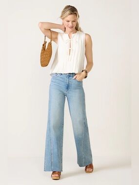 NWT Paige Anessa 31" Wide Leg Twisted Outseam Panel jeans